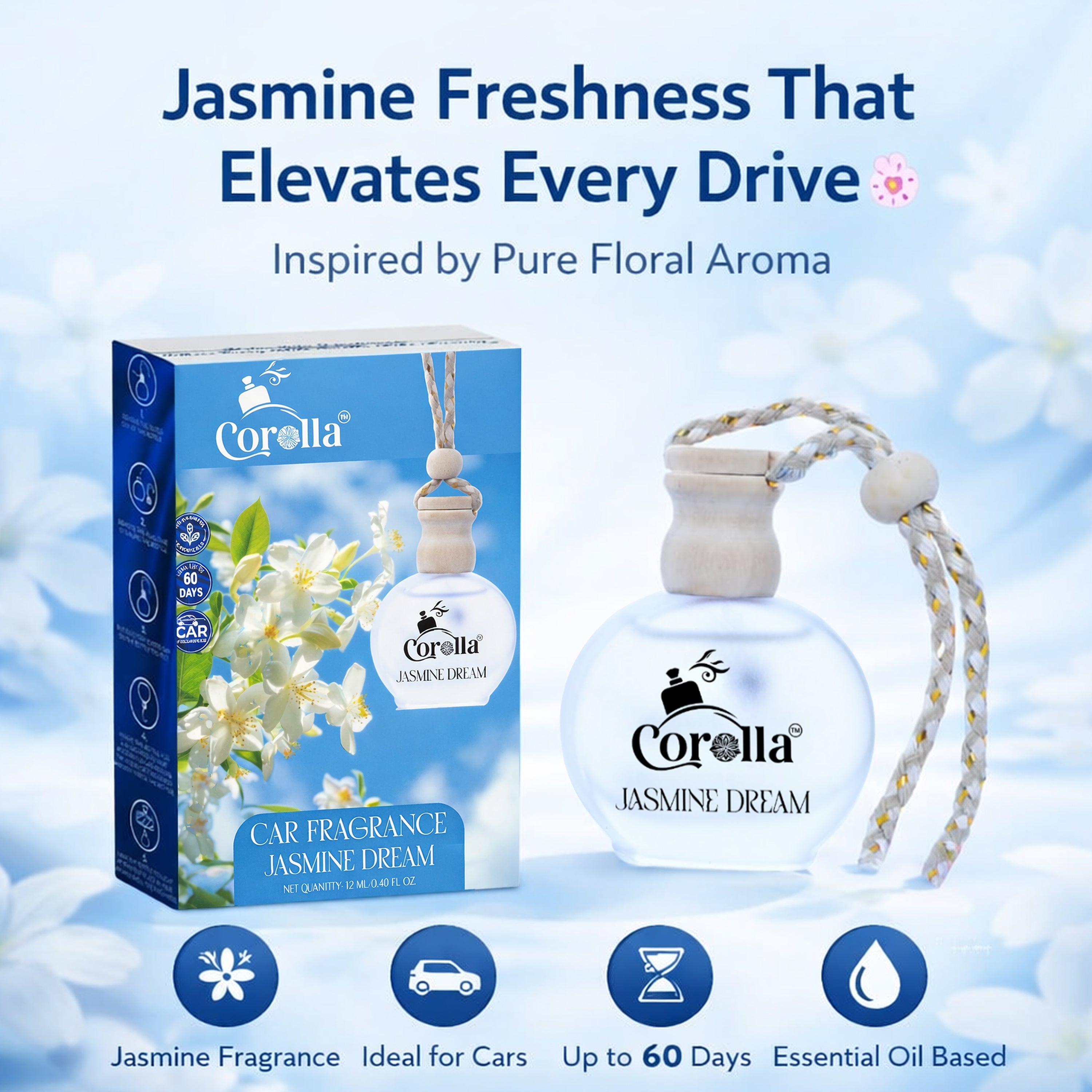 Sea Breeze Car Perfume for Fresh & Cool Car Fragrance | Corolla Garden Breeze