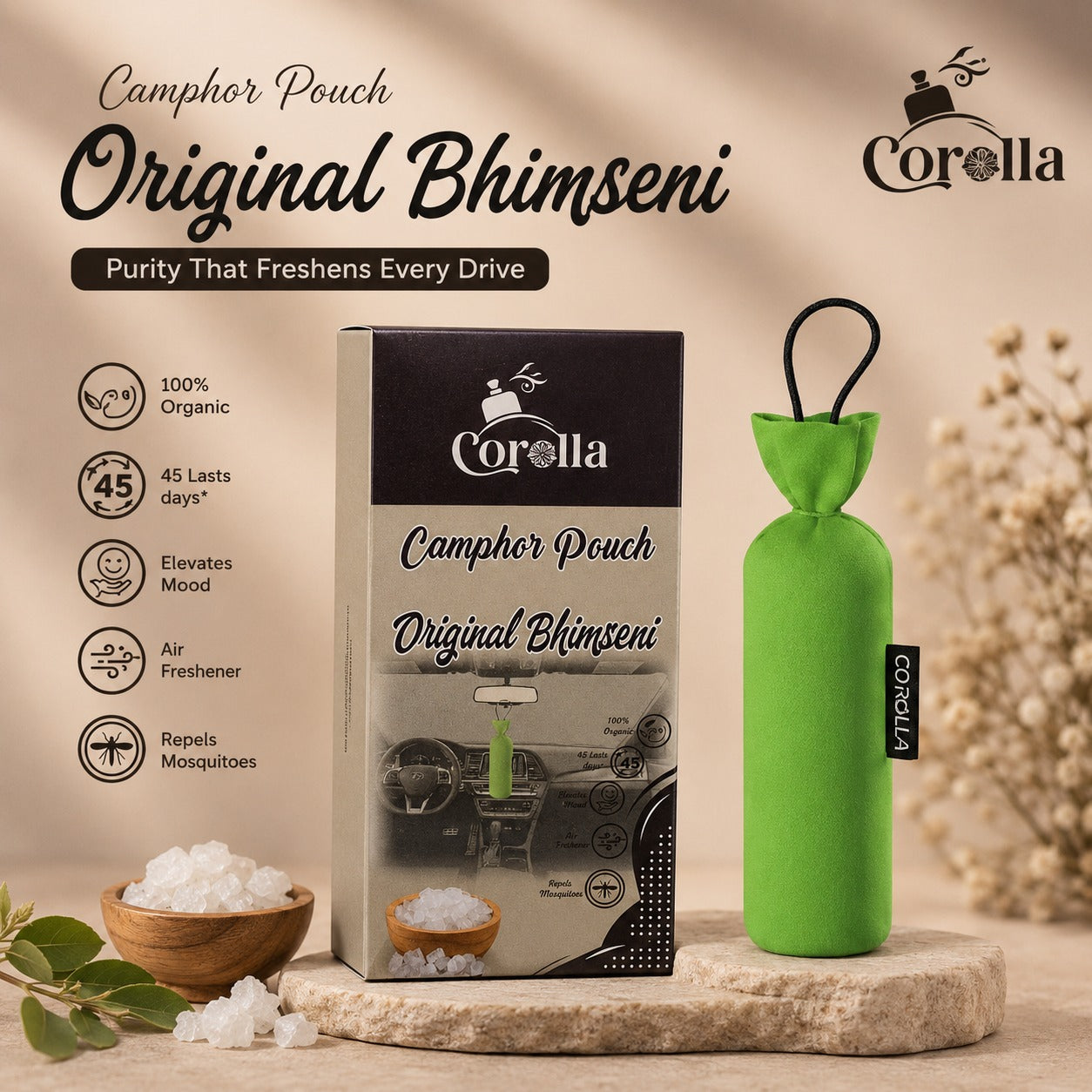 Bhimseni Pod for Home, Office & Car Freshness | Corolla Fresh