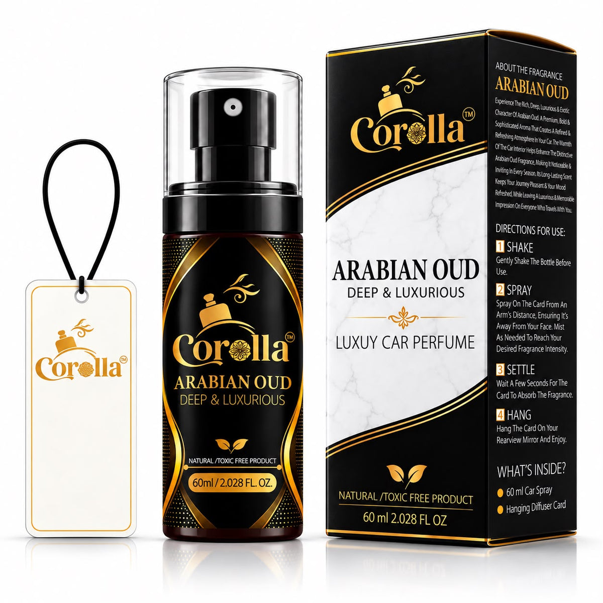 Arabian Oud Luxury Car Perfume Spray with Hanging Card