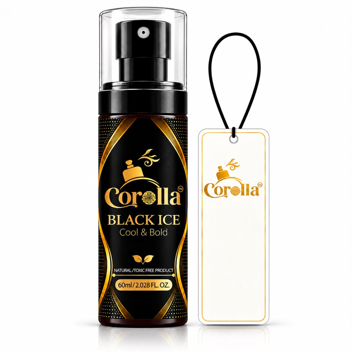 Black Ice Luxury Car Perfume Spray With Hanging Card