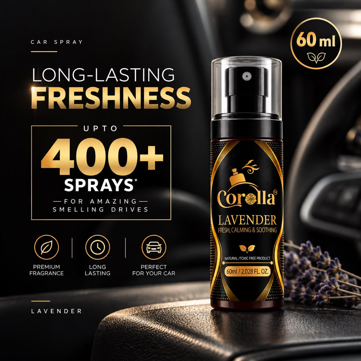 Lavender Luxury Car Perfume Spray | Fresh & Calming