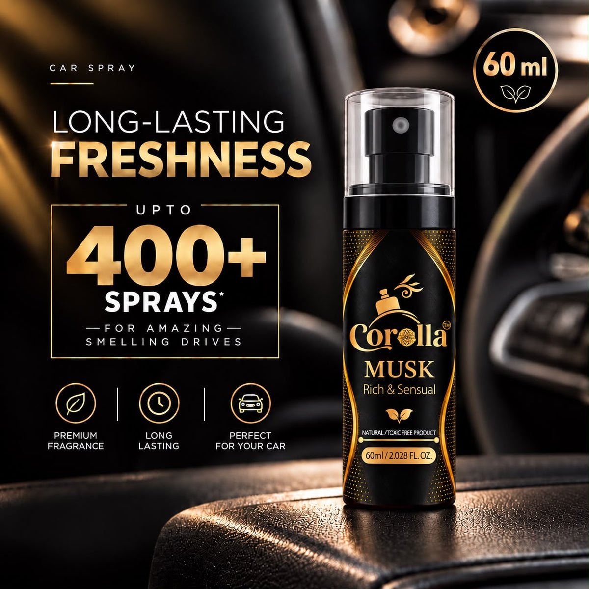 Musk Luxury Car Perfume Spray with Hanging Card