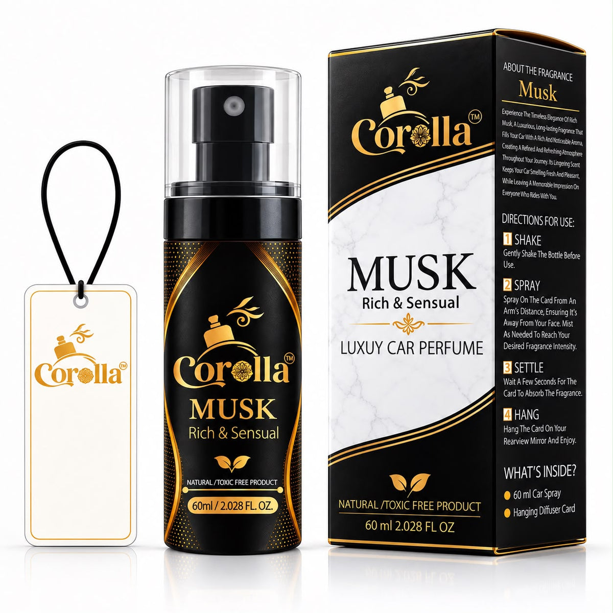 Musk Luxury Car Perfume Spray with Hanging Card