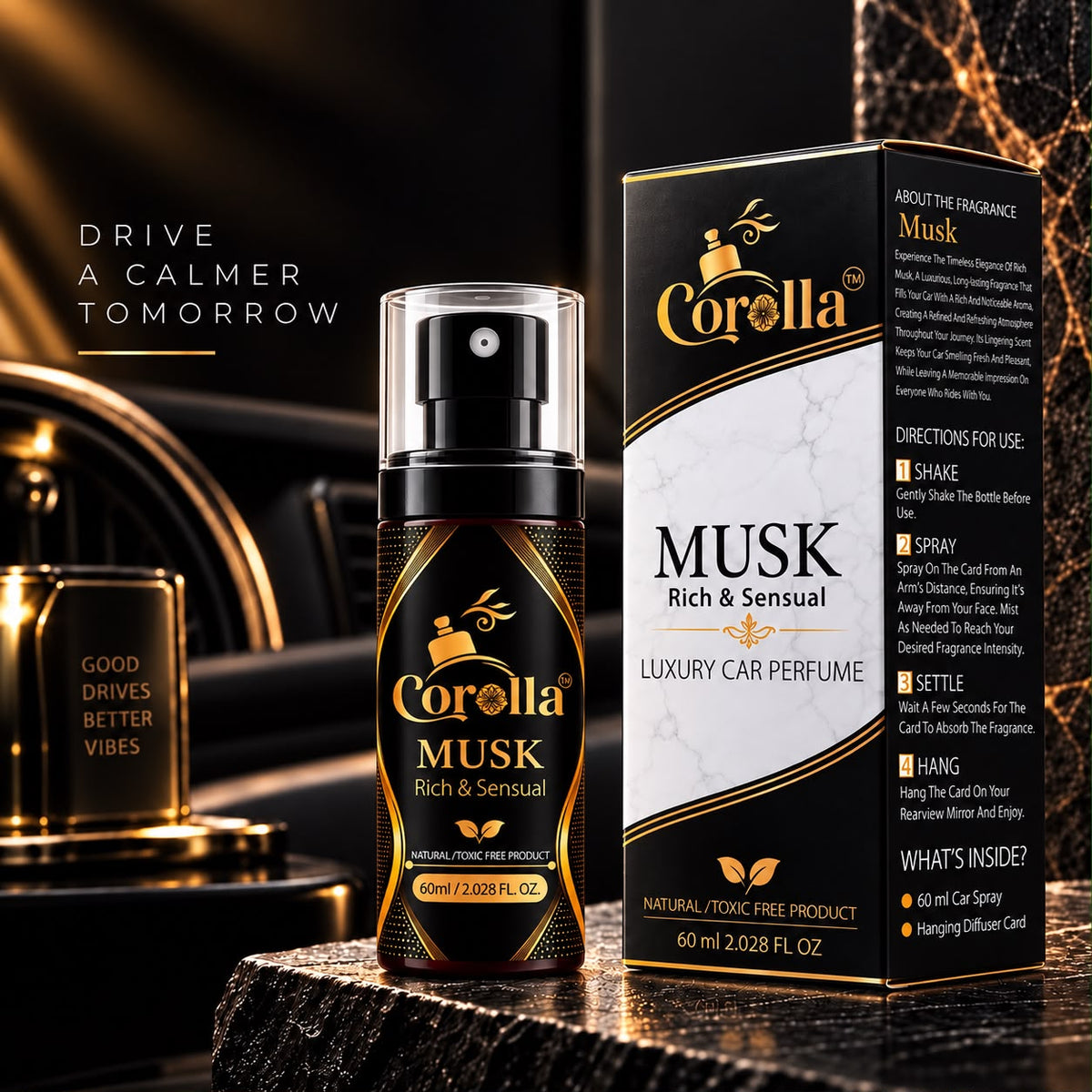 Musk Luxury Car Perfume Spray with Hanging Card
