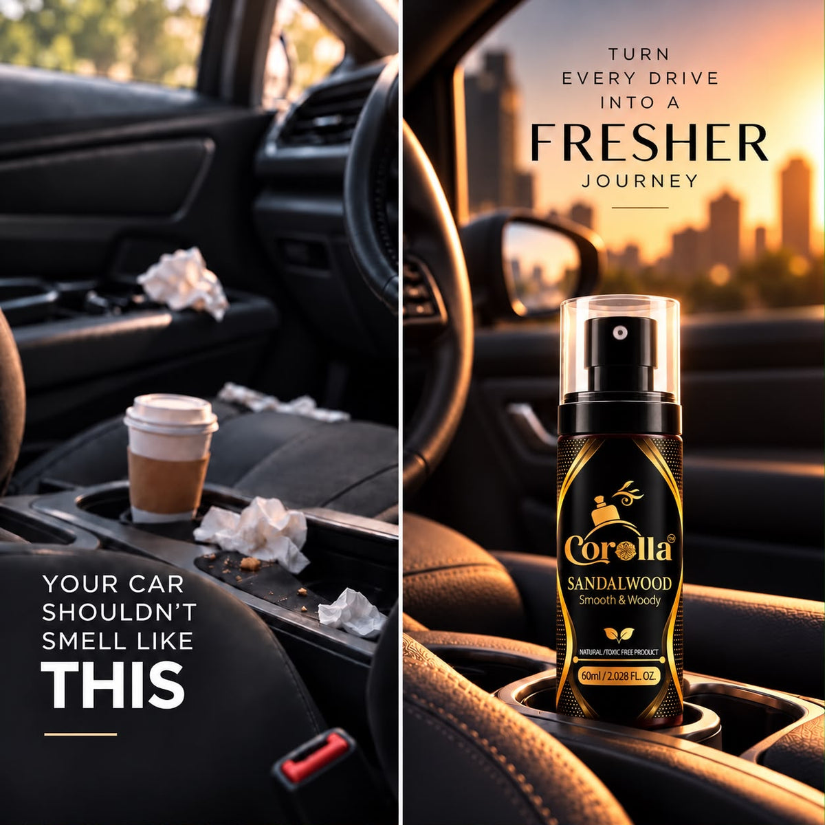 Sandalwood Luxury Car Perfume Spray with Hanging Card
