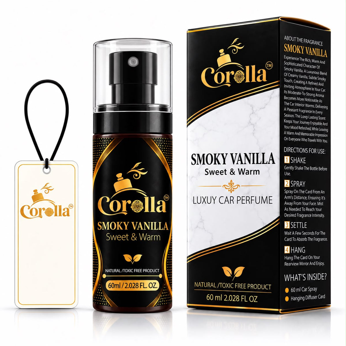 Smoky Vanilla Luxury Car Perfume Spray | Sweet & Warm